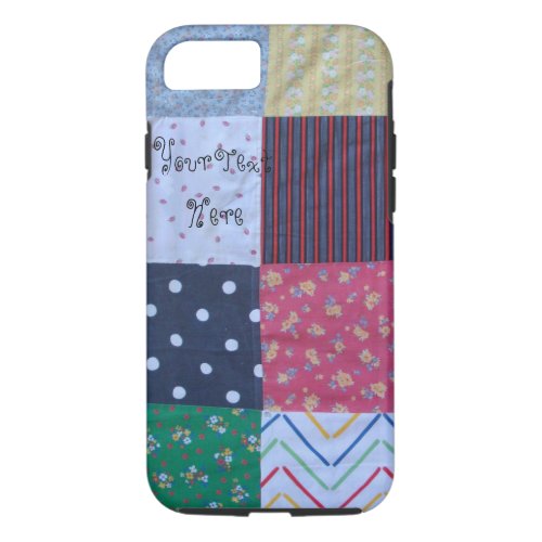 vintage style patchwork fabric design colorful iPhone 87 case