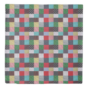 vintage style patchwork fabric design colorful duvet cover