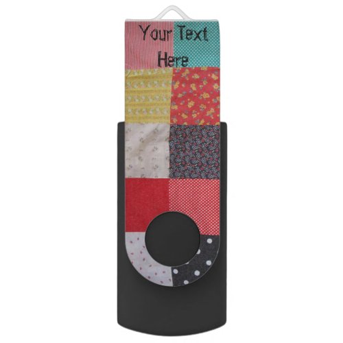 vintage style patchwork fabric design colorful flash drive