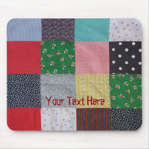 vintage style patchwork fabric design colorful mouse pad