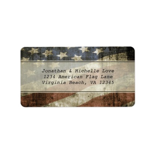 Vintage Style Patriotic American Flag Address Label