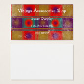 Vintage style pattern, red, mustard, purple, blue. (Front & Back)