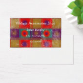 Vintage style pattern, red, mustard, purple, blue. (Desk)