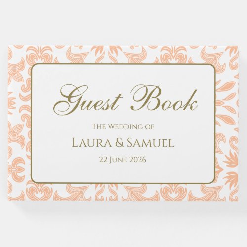 Vintage Style Peach Guestbook