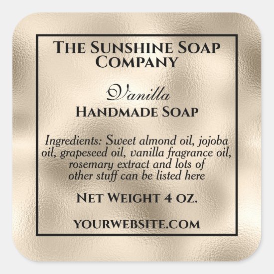 Vintage style pearl foil soap cosmetics label