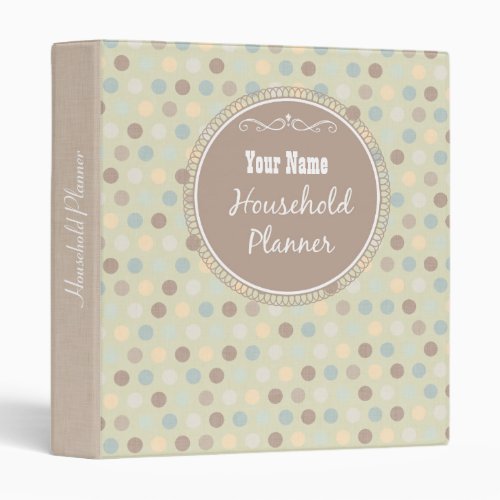 Vintage Style Personalized Home Management Binder