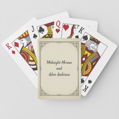 Vintage Style Personalized Names Poker Cards