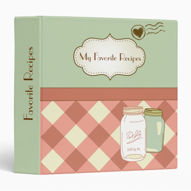 Vintage Style Personalized Recipe Binder (Front/Spine)