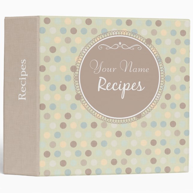 Vintage Style Personalized Recipe Binder (Front/Spine)