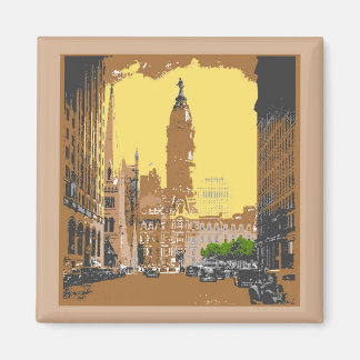 Vintage Style Philadelphia City Hall Magnet