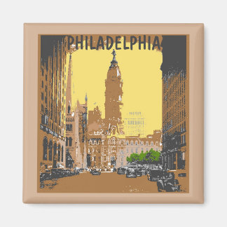 Vintage Style Philadelphia City Hall Magnet