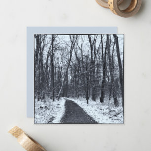 Vintage Style Photo Hiking Trail in Winter Note Card
