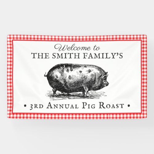 Vintage Style  Pig Roast Event Banner