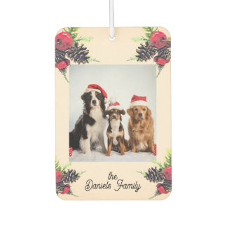Vintage Style Pine Cone & Berries Christmas Photo  Air Freshener