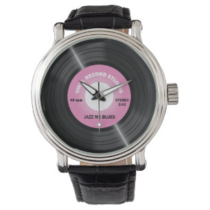 Vintage Style Pink 45 rpm Vinyl Record Watch