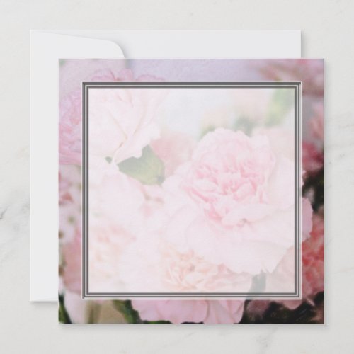 Vintage style pink carnation flowers blank wedding