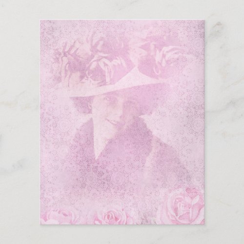 Vintage Style Pink Floral Scrapbook Ephemera