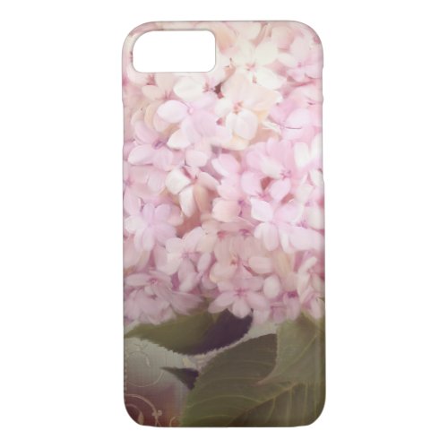 Vintage Style Pink Lavender Hydrangea Oil Pastel iPhone 87 Case