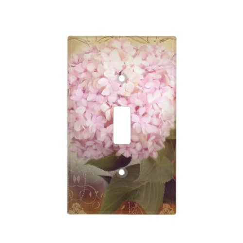 Vintage Style Pink Lavender Hydrangea Oil Pastel Light Switch Cover