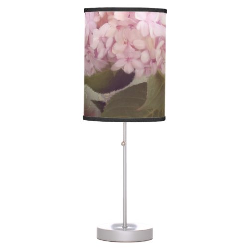 Vintage Style Pink Lavender Hydrangea Oil Pastel Table Lamp