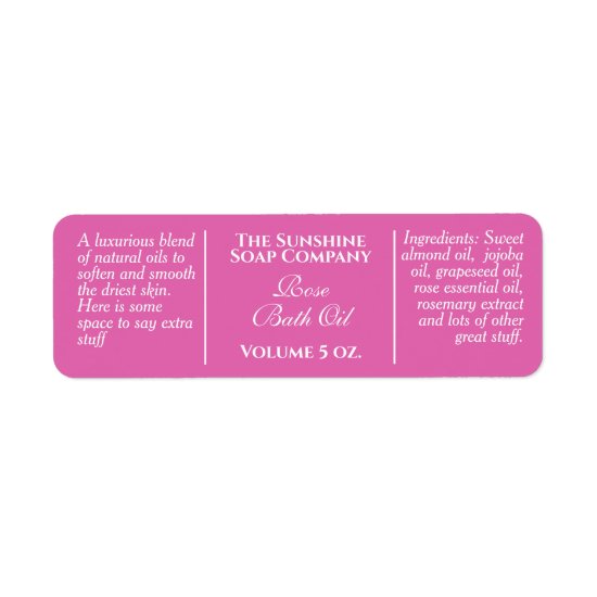 Vintage style pink soap and cosmetic label
