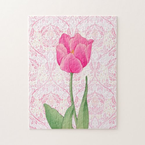 Vintage Style Pink Tulip Puzzle