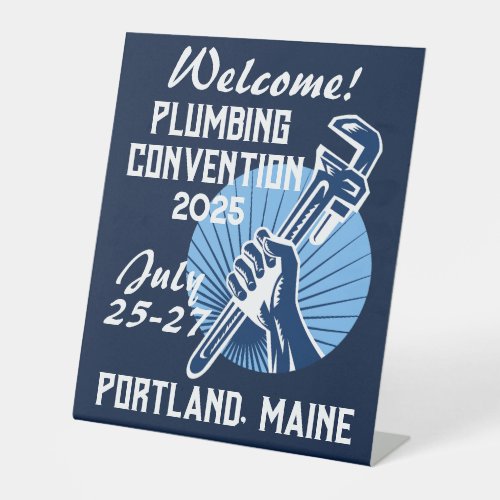 Vintage_Style Plumbing Convention  Pedestal Sign