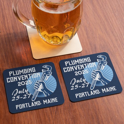 Vintage_Style Plumbing Convention  Square Paper Coaster