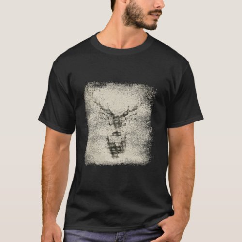 Vintage Style Polygonal Deer Face T_Shirt