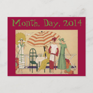 Vintage Style Pool Beach Party Card