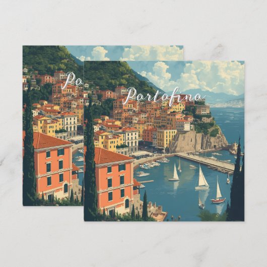 Vintage Style Portofino Genova Italy (Front/Back)