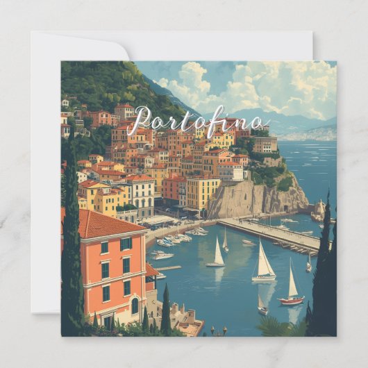 Vintage Style Portofino Genova Italy (Front)