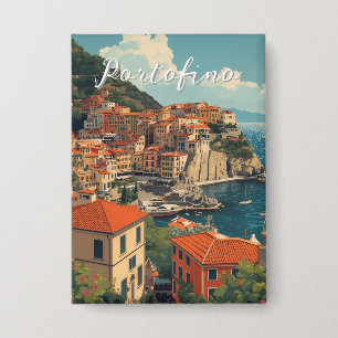 Vintage Style Portofino Genova Italy Button