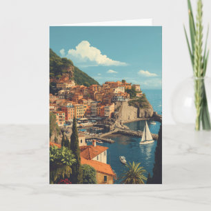 Vintage Style Portofino Genova Italy Card