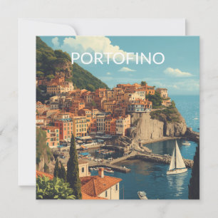 Vintage Style Portofino Genova Italy Holiday Card