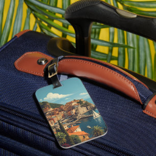 Vintage Style Portofino Genova Italy Luggage Tag