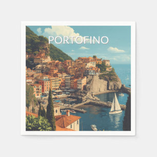 Vintage Style Portofino Genova Italy Napkins