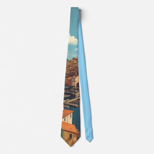 Vintage Style Portofino Genova Italy Neck Tie (Front)