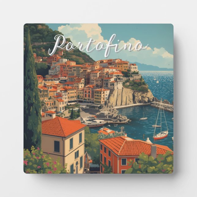 Vintage Style Portofino Genova Italy Plaque (Front)
