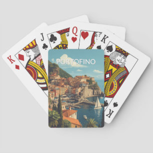 Vintage Style Portofino Genova Italy Poker Cards