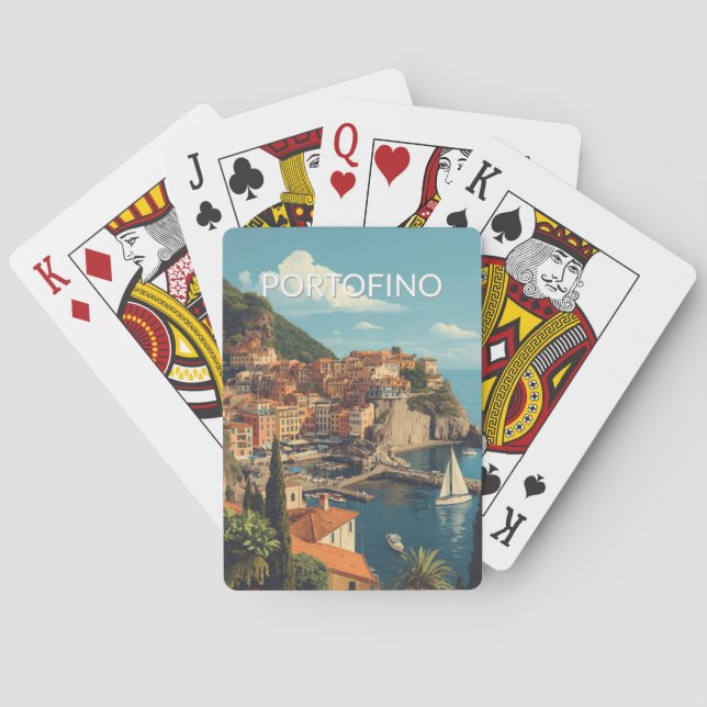 Vintage Style Portofino Genova Italy Poker Cards (Back)