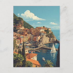Vintage Style Portofino Genova Italy Postcard