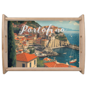 Vintage Style Portofino Genova Italy Serving Tray