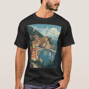 Vintage Style Portofino Genova Italy T-Shirt