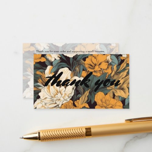 Vintage style pretty floral thank you enclosure card