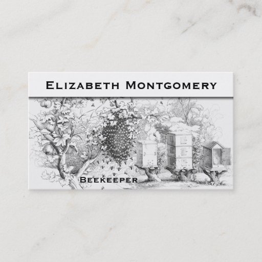 Customizable Vintage Style Professional Beekeeper Business Card