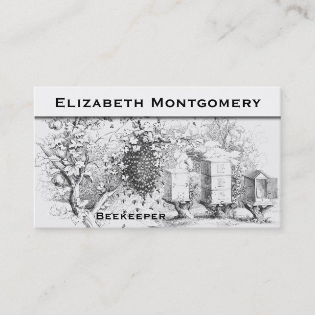 Vintage Style Professional Beekeeper Business Card (Front)