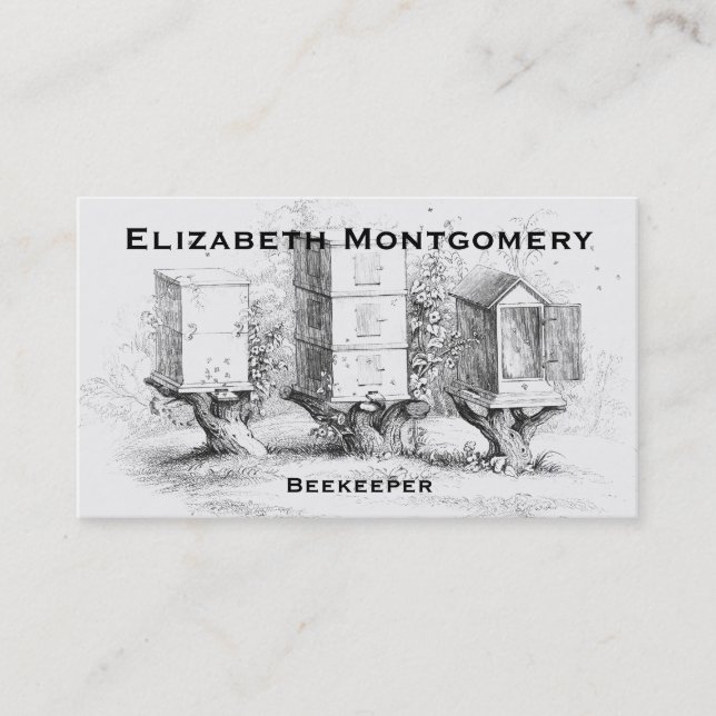 Vintage Style Professional Beekeeper Business Card (Front)