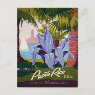 Vintage-Style Puerto Rico Postcard
