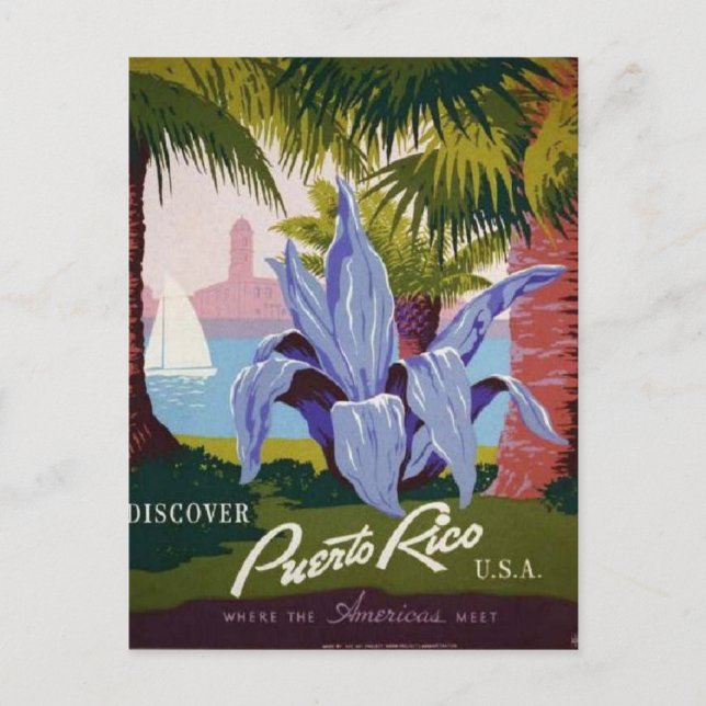 Vintage-Style Puerto Rico Postcard (Front)